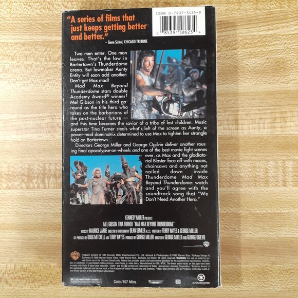 Mad Max Beyond Thunderdome VHS  Warner Brothers Hits Tina Turner Gibson Miller - Picture 2 of 6